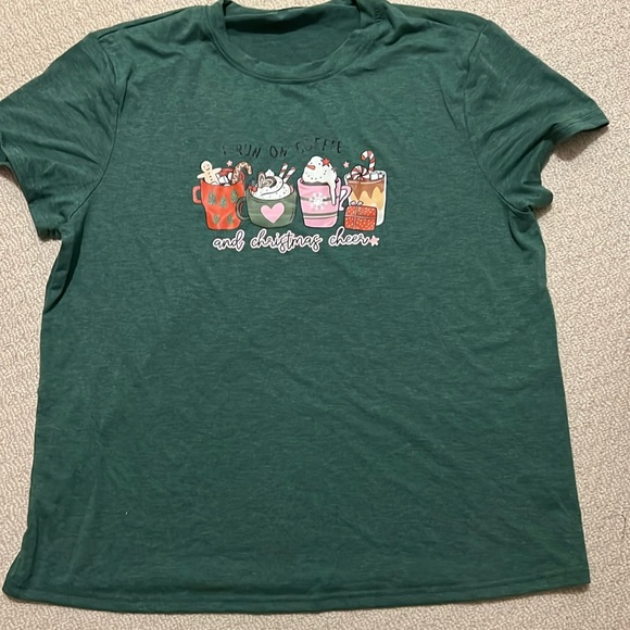 Super Soft Coffee & Christmas Themed T-Shirt.  Size.  XXL. - Picture 2 of 4